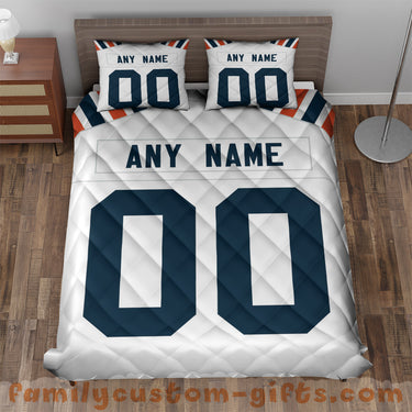 Custom Quilt Sets Chicago Jersey Personalized Football Premium Quilt Bedding for Boys Girls Men Women